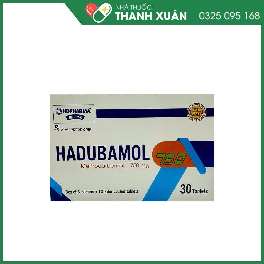 Hadubamol 750 điều trị triệu chứng giảm đau bằng cách giảm trương lực các cơ đang bị đau, đặc biệt là đau thắt lưng